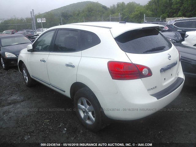 JN8AS5MV6DW662271 - 2013 NISSAN ROGUE S/SV WHITE photo 3