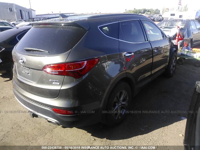 5XYZUDLB5DG106931 - 2013 HYUNDAI SANTA FE SPORT  GRAY photo 4