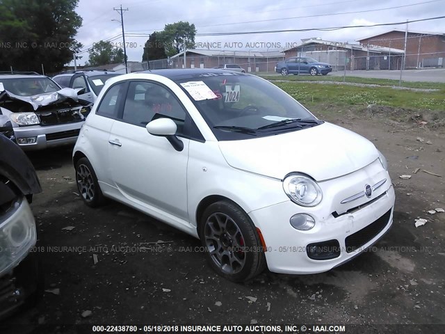 3C3CFFBR0CT200477 - 2012 FIAT 500 SPORT WHITE photo 1