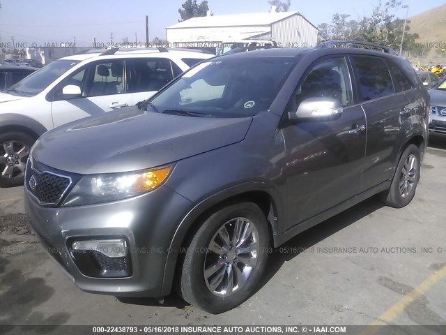 5XYKW4A26CG244880 - 2012 KIA SORENTO SX GRAY photo 2