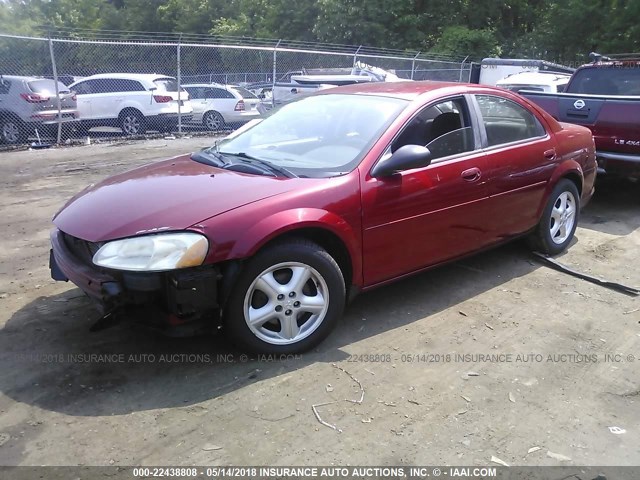 1B3EL46X25N672033 - 2005 DODGE STRATUS SXT RED photo 2