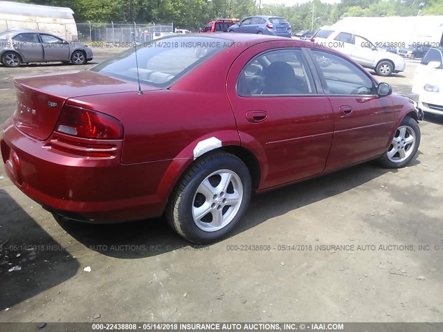 1B3EL46X25N672033 - 2005 DODGE STRATUS SXT RED photo 4