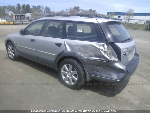 4S4BP61C067340616 - 2006 SUBARU LEGACY OUTBACK 2.5I SILVER photo 3