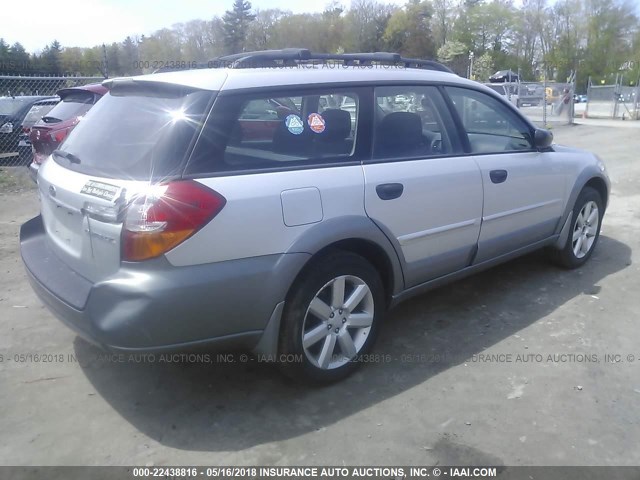 4S4BP61C067340616 - 2006 SUBARU LEGACY OUTBACK 2.5I SILVER photo 4