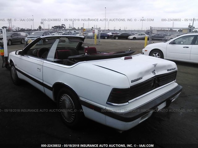 1C3XJ553XLG487879 - 1990 CHRYSLER LEBARON PREMIUM WHITE photo 3