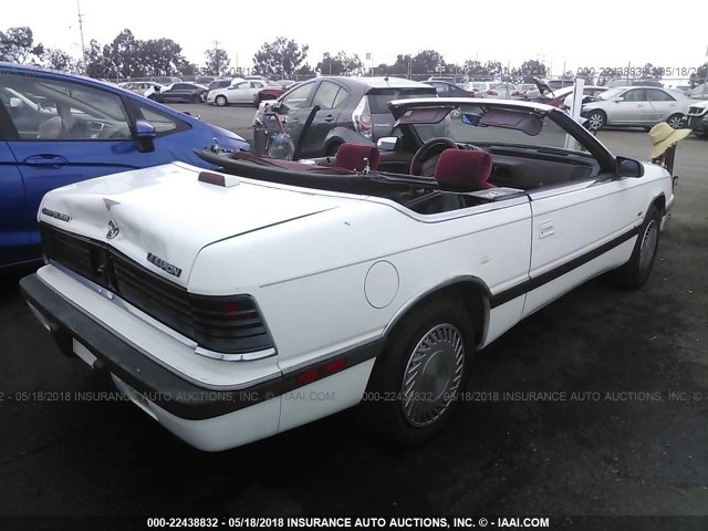 1C3XJ553XLG487879 - 1990 CHRYSLER LEBARON PREMIUM WHITE photo 4