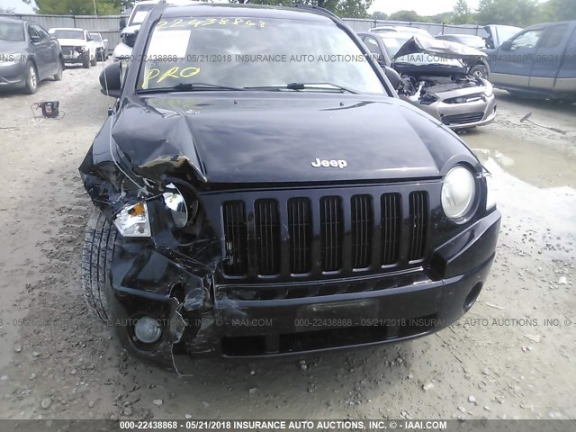 1J8FF47W97D584260 - 2007 JEEP COMPASS BLACK photo 6