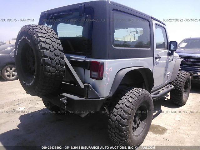 1C4AJWAG8CL129624 - 2012 JEEP WRANGLER SPORT SILVER photo 4
