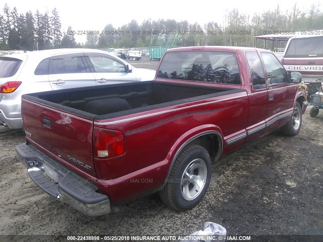 1GCCS19W328200055 - 2002 CHEVROLET S TRUCK S10 MAROON photo 4