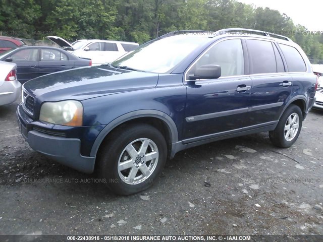 YV1CZ59HX41066378 - 2004 VOLVO XC90 BLUE photo 2