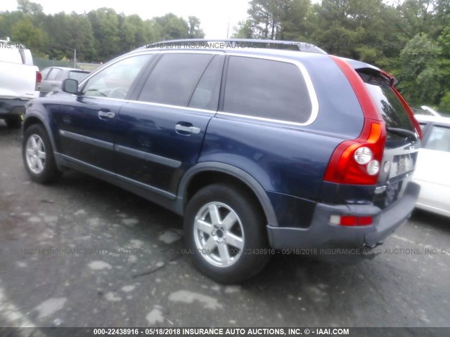 YV1CZ59HX41066378 - 2004 VOLVO XC90 BLUE photo 3