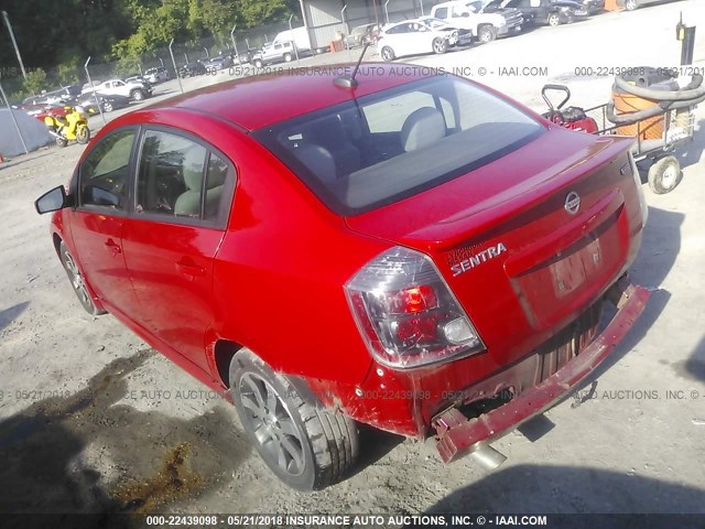 3N1AB6AP7CL660396 - 2012 NISSAN SENTRA 2.0/2.0S/SR/2.0SL RED photo 3