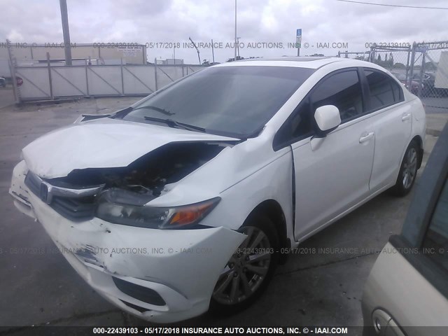 19XFB2F90CE021075 - 2012 HONDA CIVIC EXL თეთრი ფოტო 2