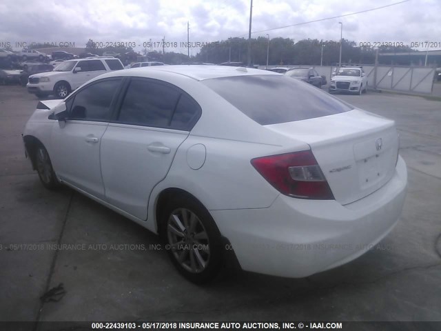 19XFB2F90CE021075 - 2012 HONDA CIVIC EXL თეთრი ფოტო 3