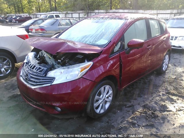 3N1CE2CP4FL388979 - 2015 NISSAN VERSA NOTE S/S PLUS/SV/SL/SR RED photo 2