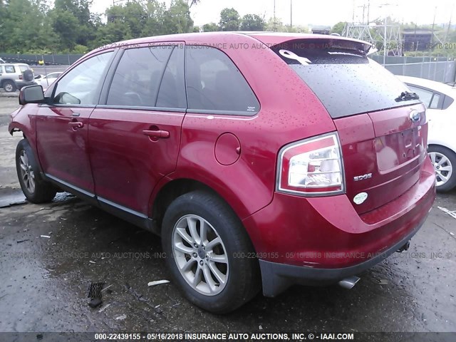 2FMDK49C37BB09914 - 2007 FORD EDGE SEL PLUS RED photo 3