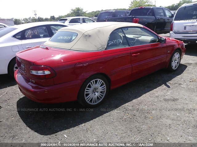 YV1NC62D34J041944 - 2004 VOLVO C70 HPT RED photo 4