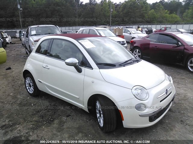 3C3CFFER7CT127474 - 2012 FIAT 500 LOUNGE WHITE photo 1