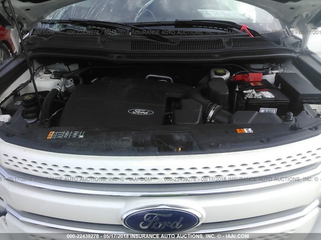 1FM5K8F81FGA18529 - 2015 FORD EXPLORER LIMITED 白色 照片 10