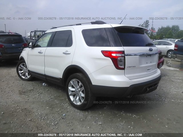 1FM5K8F81FGA18529 - 2015 FORD EXPLORER LIMITED 白色 照片 3