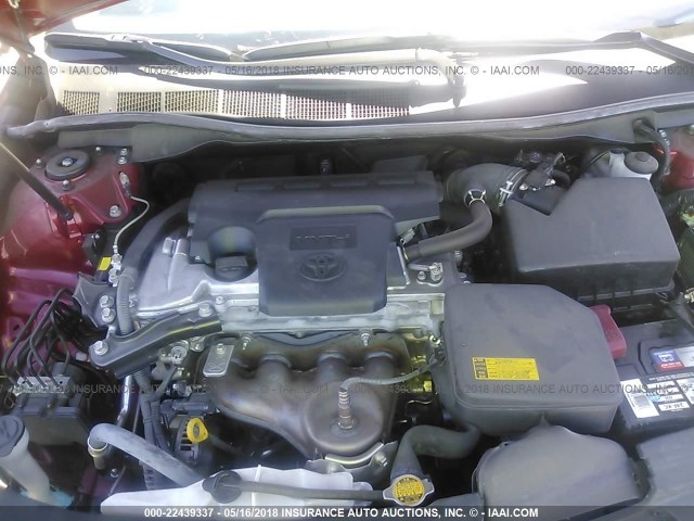 4T1BF1FK3CU543468 - 2012 TOYOTA CAMRY SE/LE/XLE RED photo 10