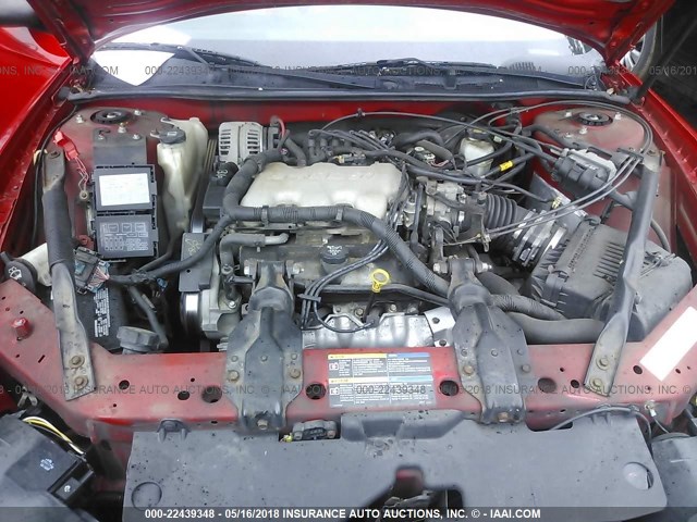 2G1WW12E059172199 - 2005 CHEVROLET MONTE CARLO LS RED photo 10