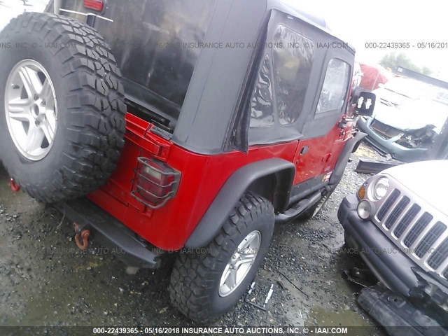 1J4FY29P2VP475382 - 1997 JEEP WRANGLER / TJ SE RED photo 4