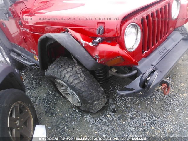 1J4FY29P2VP475382 - 1997 JEEP WRANGLER / TJ SE RED photo 6