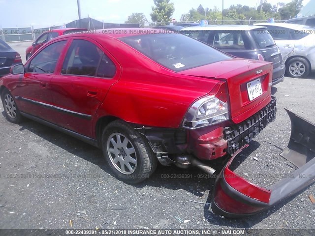 YV1RS61R922132662 - 2002 VOLVO S60 RED photo 3