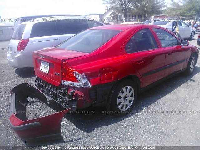 YV1RS61R922132662 - 2002 VOLVO S60 RED photo 4