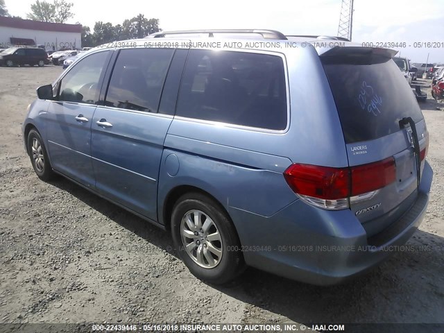 5FNRL38748B108538 - 2008 HONDA ODYSSEY EXL ლურჯი ფოტო 3
