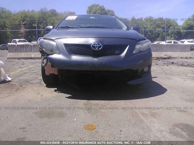 1NXBU4EE7AZ376256 - 2010 TOYOTA COROLLA S/LE/XLE ნაცრისფერი ფოტო 6