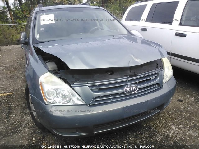 KNDMB233X86241490 - 2008 KIA SEDONA EX/LX Light Blue photo 6