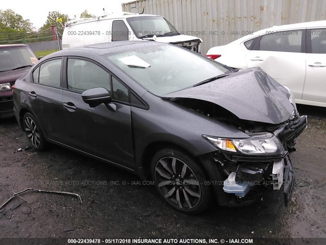 2HGFB2F92FH551185 - 2015 HONDA CIVIC EXL GRAY photo 1