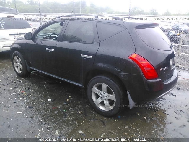 JN8AZ08W15W410205 - 2005 NISSAN MURANO SL/SE/S BLACK photo 3