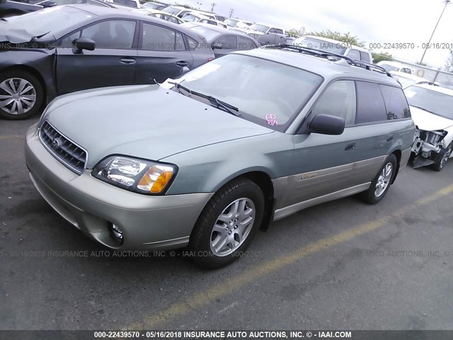 4S3BH675837625067 - 2003 SUBARU LEGACY OUTBACK AWP GREEN photo 2