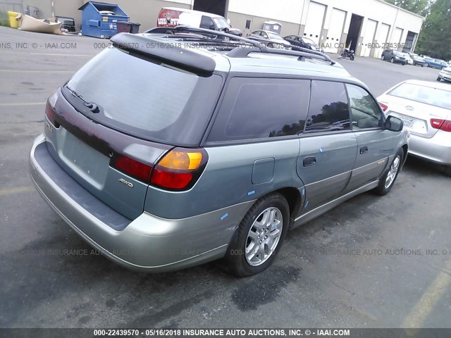 4S3BH675837625067 - 2003 SUBARU LEGACY OUTBACK AWP GREEN photo 4