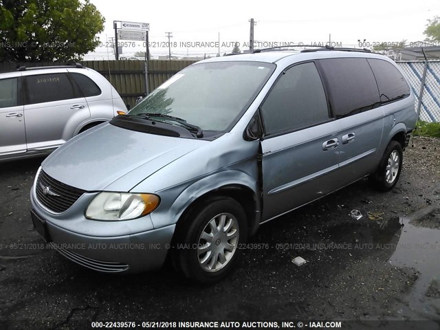 2C4GP44L73R135055 - 2003 CHRYSLER TOWN & COUNTRY LX BLUE photo 2