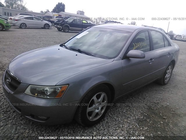 5NPEU46F66H145326 - 2006 HYUNDAI SONATA GLS/LX SILVER photo 2