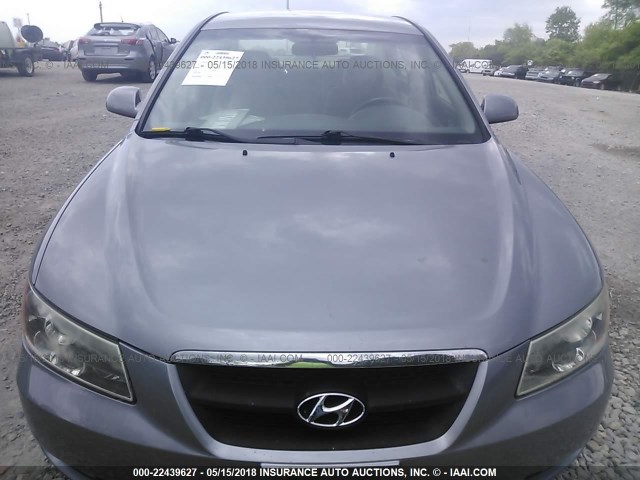 5NPEU46F66H145326 - 2006 HYUNDAI SONATA GLS/LX SILVER photo 6