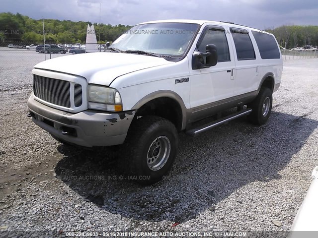 1FMNU45S54ED58548 - 2004 FORD EXCURSION EDDIE BAUER WHITE photo 2