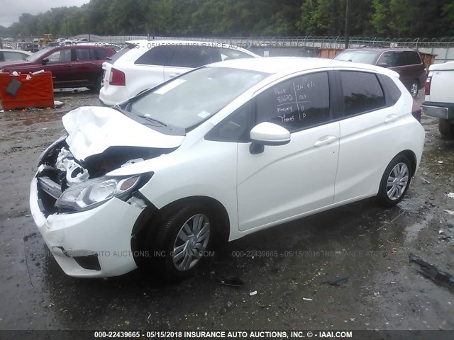 JHMGK5H54GX008625 - 2016 HONDA FIT LX WHITE photo 2