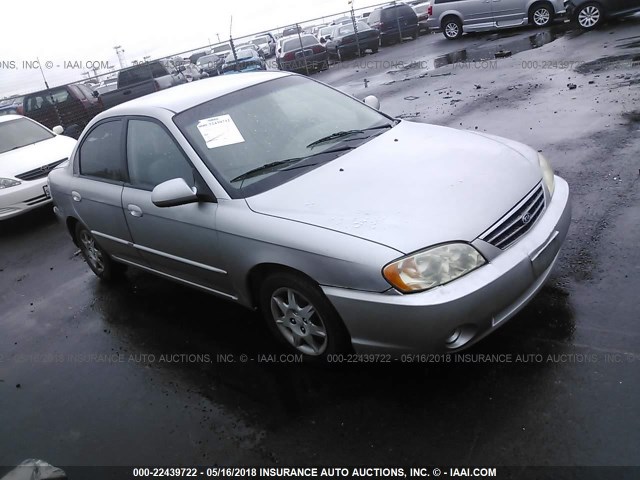 KNAFB121835257380 - 2003 KIA SPECTRA LS SILVER photo 1