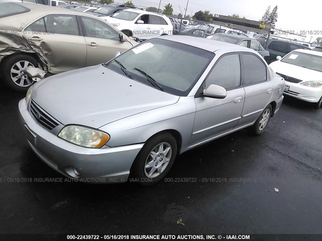 KNAFB121835257380 - 2003 KIA SPECTRA LS SILVER photo 2