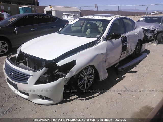 JN1DV6AP5CM701196 - 2012 INFINITI G25 JOURNEY WHITE photo 2