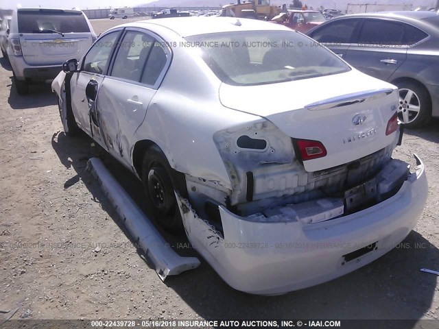 JN1DV6AP5CM701196 - 2012 INFINITI G25 JOURNEY WHITE photo 3