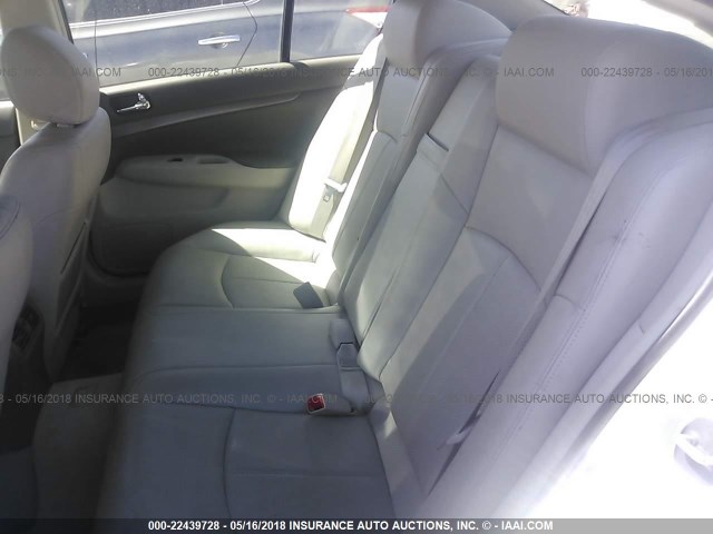 JN1DV6AP5CM701196 - 2012 INFINITI G25 JOURNEY WHITE photo 8