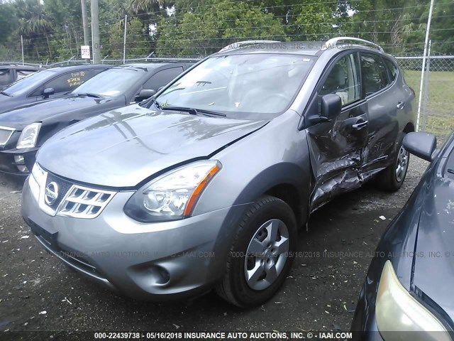 JN8AS5MV7EW700186 - 2014 NISSAN ROGUE SELECT S GRAY photo 2