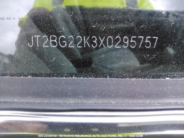 JT2BG22K3X0295757 - 1999 TOYOTA CAMRY LE/XLE GOLD photo 9