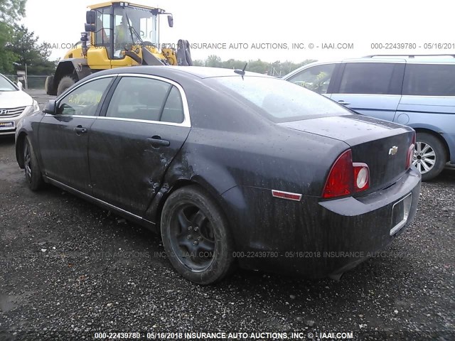 1G1ZH57B794184825 - 2009 CHEVROLET MALIBU 1LT BLACK photo 3